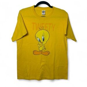 Vintage 90s Looney Tunes Tweety Bird Graphic Tee Yellow XL Delta Shirt